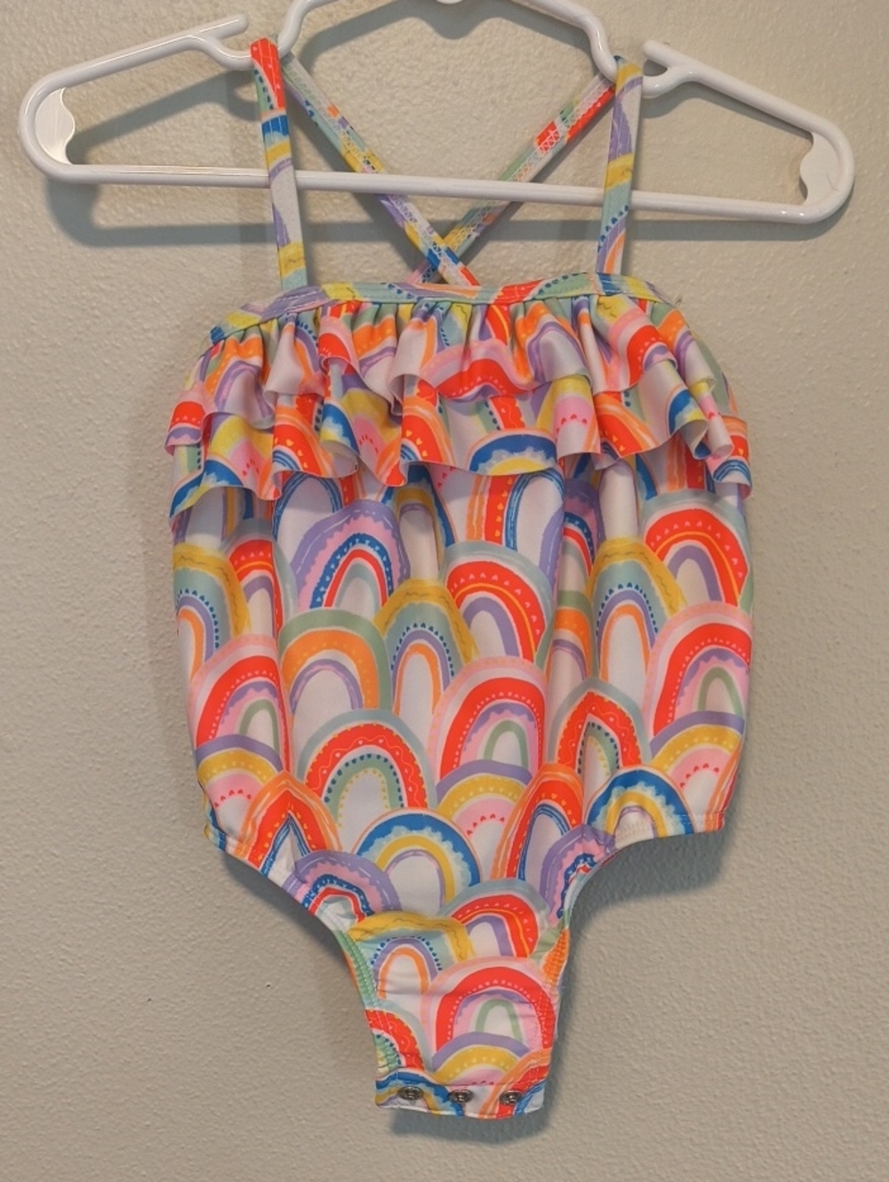 Wonder Nation Kids One-Piece Swimsuit in Rainbow Colors 6-9mos
